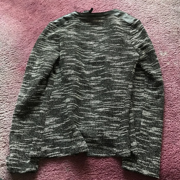 Bloomingdales AQUA tweed style leather blazer - Picture 5 of 5