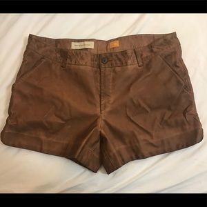 Pilcro Brown Quilted Faux Leather Shorts