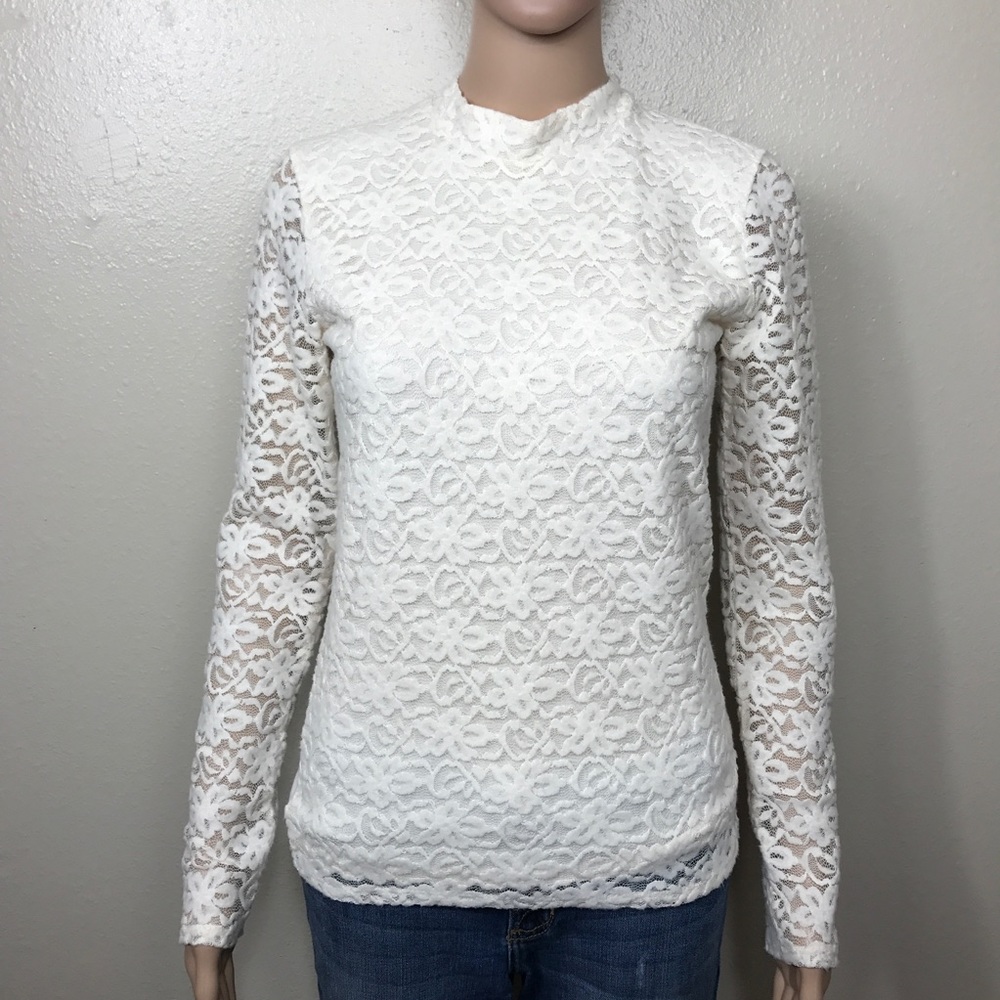 Holister l/s turtleneck floral lace M