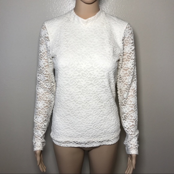 Holister l/s turtleneck floral lace M - Picture 6 of 7