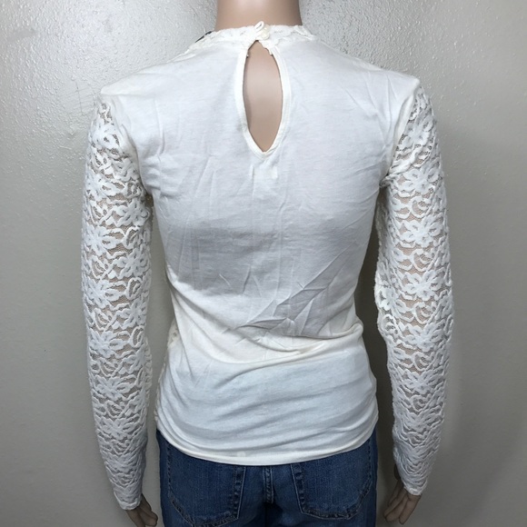 Holister l/s turtleneck floral lace M - Picture 3 of 7