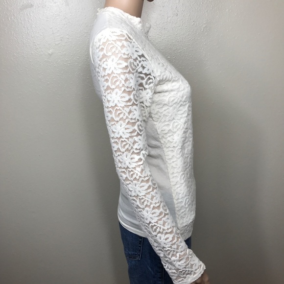 Holister l/s turtleneck floral lace M - Picture 2 of 7