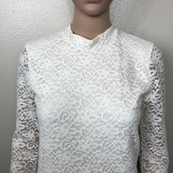 Holister l/s turtleneck floral lace M - Picture 4 of 7