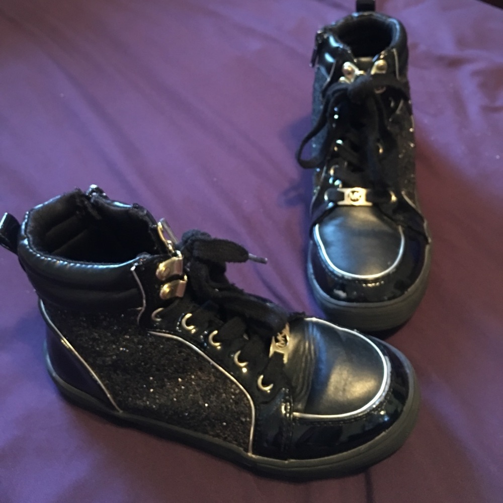 Michael Coors black glitter sneakers size 1M