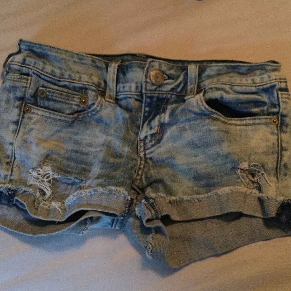 AMERICAN EAGLE WASHED JEAN SHORTS!🌞