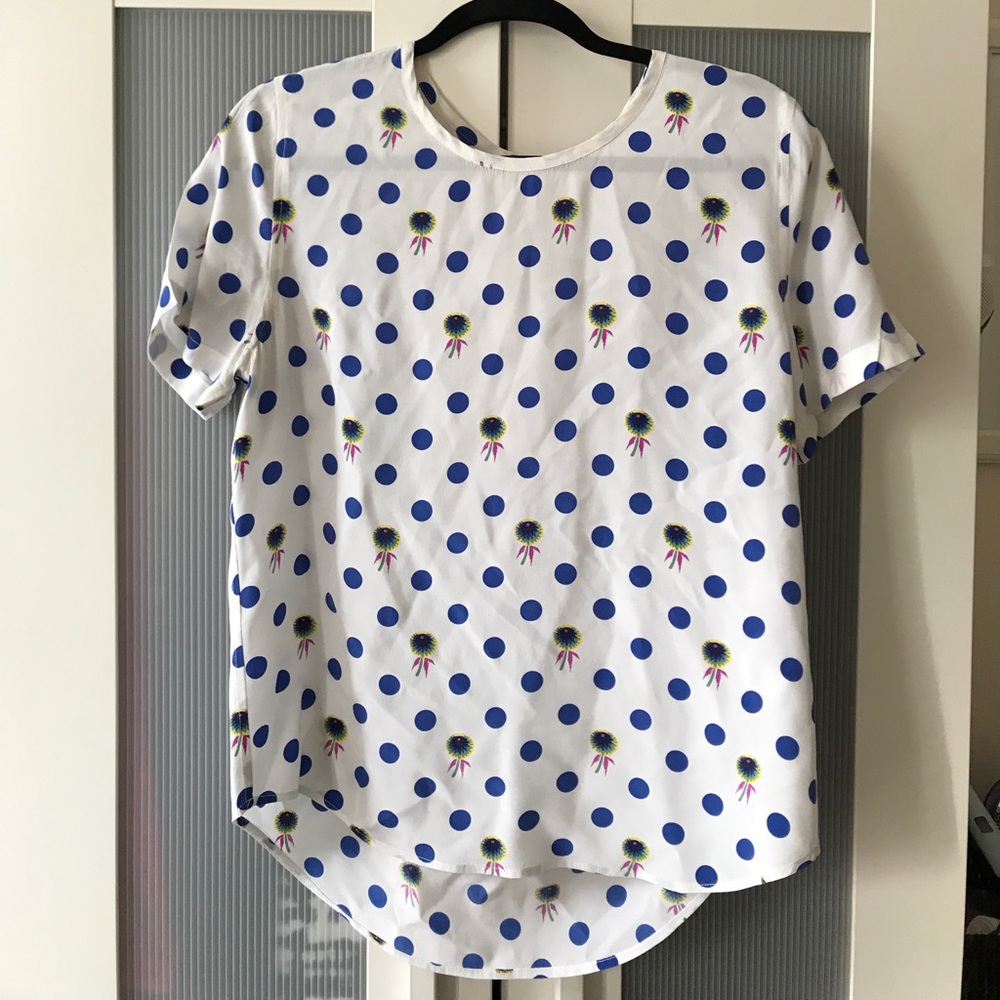 Equipment Polka Dot & Flower Silk Tee