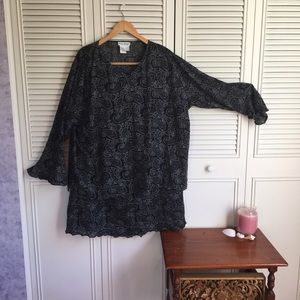 Black and White Paisley Skirt Set