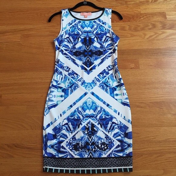 HOST PICK Blue abstract bodycon dress - Picture 2 of 6