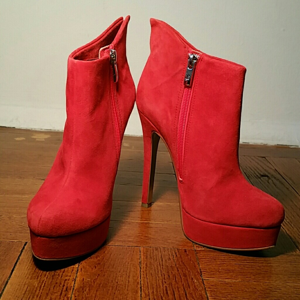 Chinese Laundry red stiletto booties