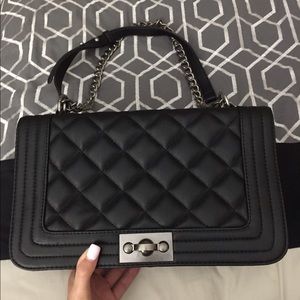 Black quilted purse
