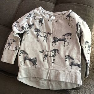 girls gray horse sweatshirt from Old Navy