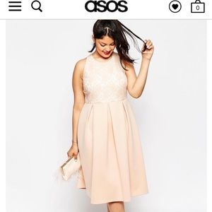 ASOS Curve Lace Top Midi Skater Dress