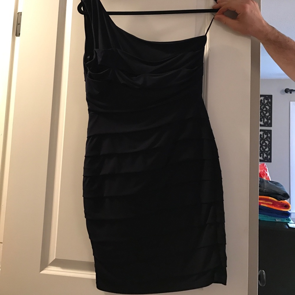 Navy Blue one shoulder dress