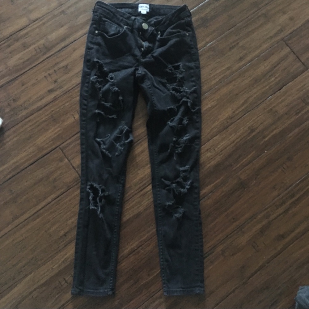 asos bf jeans distressed black