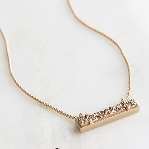 Kendra Scott rose gold drusy bar necklace