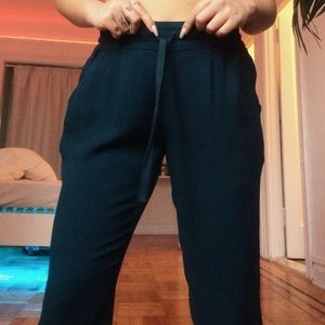 Saturated forest green comfy pants