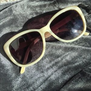 Anthropologie sunglasses, cream 100% UV protection