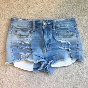 american eagle hi-rise shortie shorts