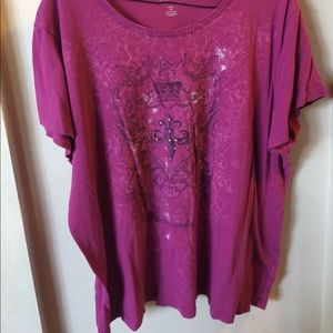 Purple short sleeve shirt