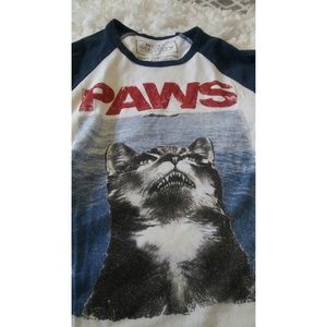 Paws Cat Baseball Tee
