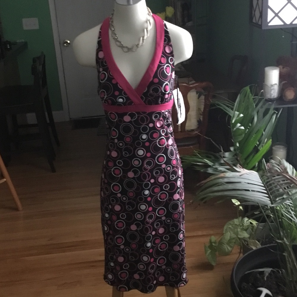 La belle Dress polka dots Size- M Polyester,