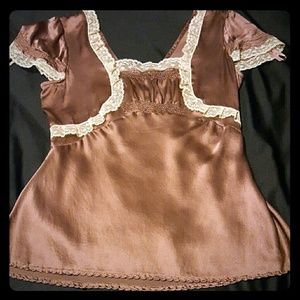 Free People Plum Blouse with Lace