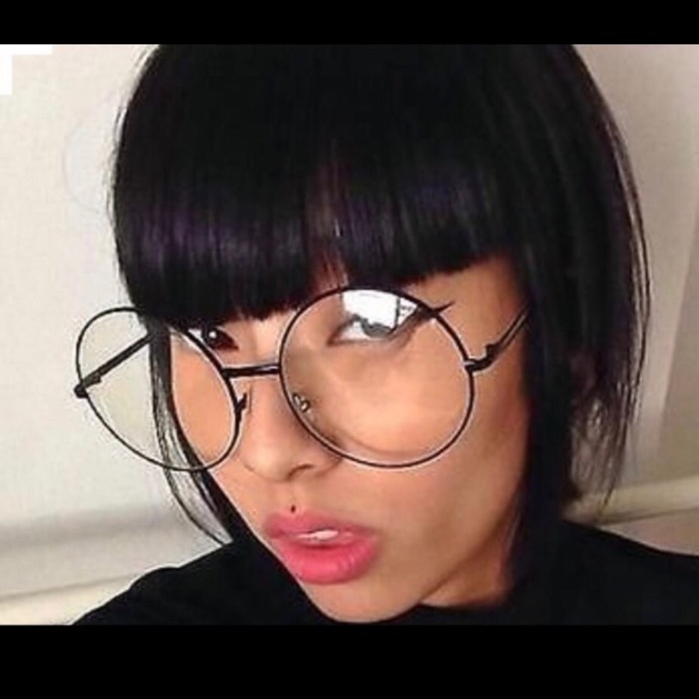 Oversized wide circled frame clear lens