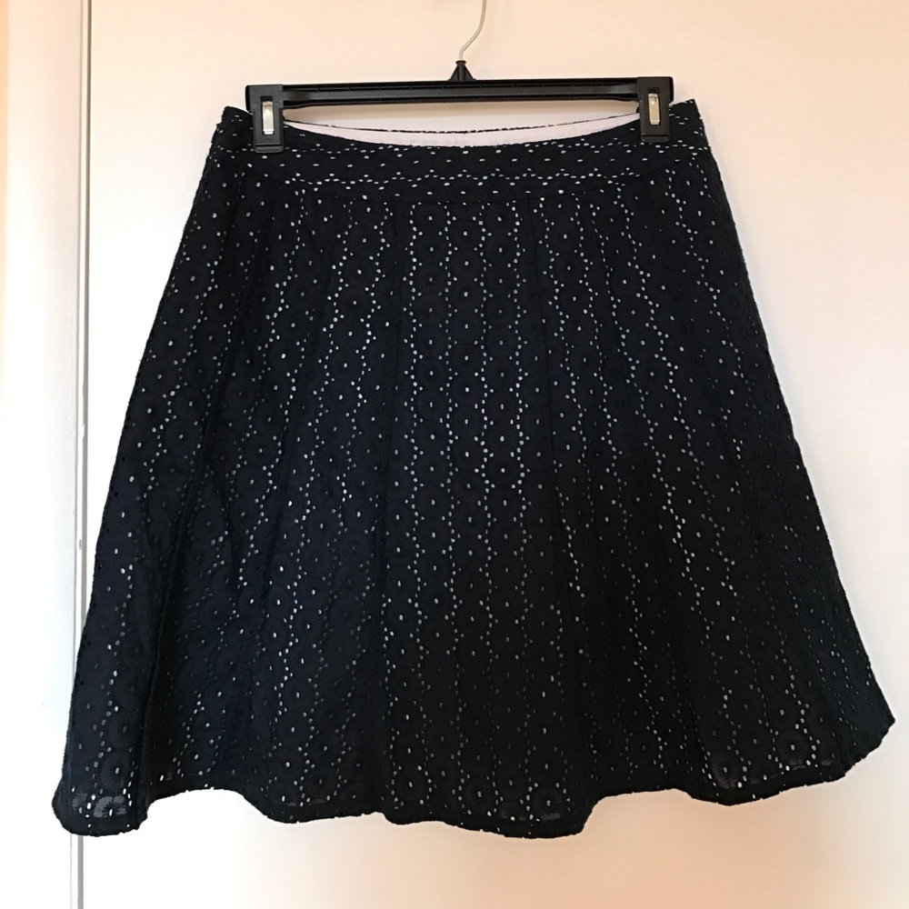 Ann Taylor Blue Eyelet Skirt