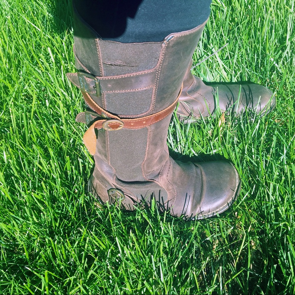 Brown Genuine Leather Mid-Calf Boots (Kickers)
