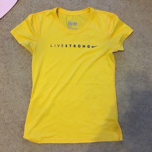 Nike livestrong yellow dri fit shirt size S.