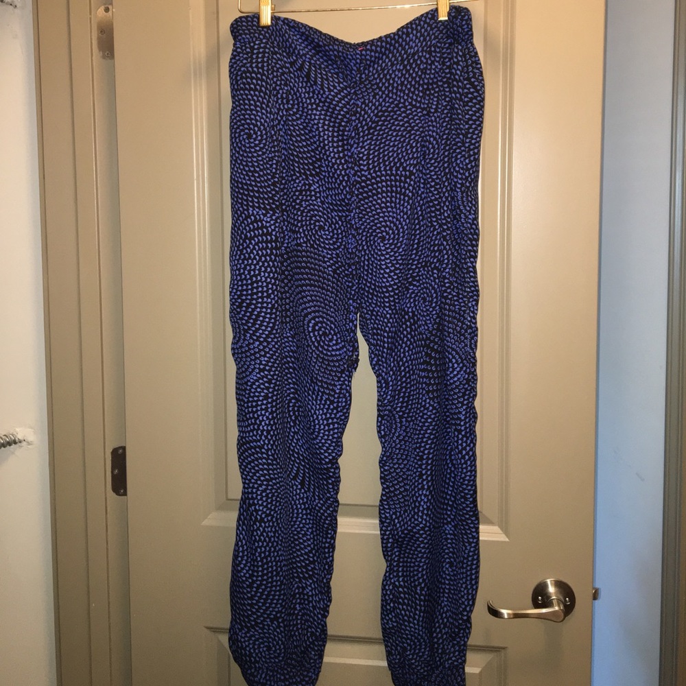 Spring/Summer Polyester Black w Blue swirl Jogger