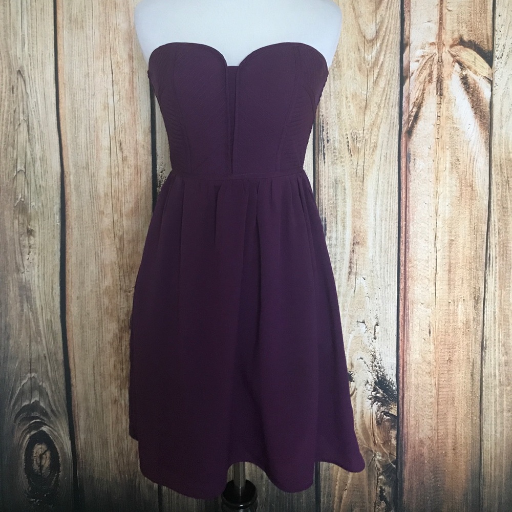 Purple strapless dress worn once