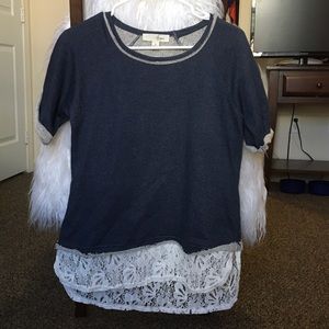Lace Bottom Blouse
