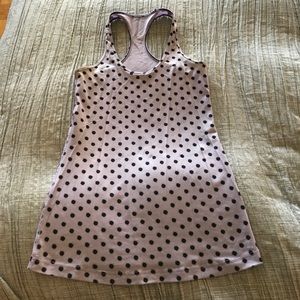 Lulu Lemon purple Tank Top with black polka dots