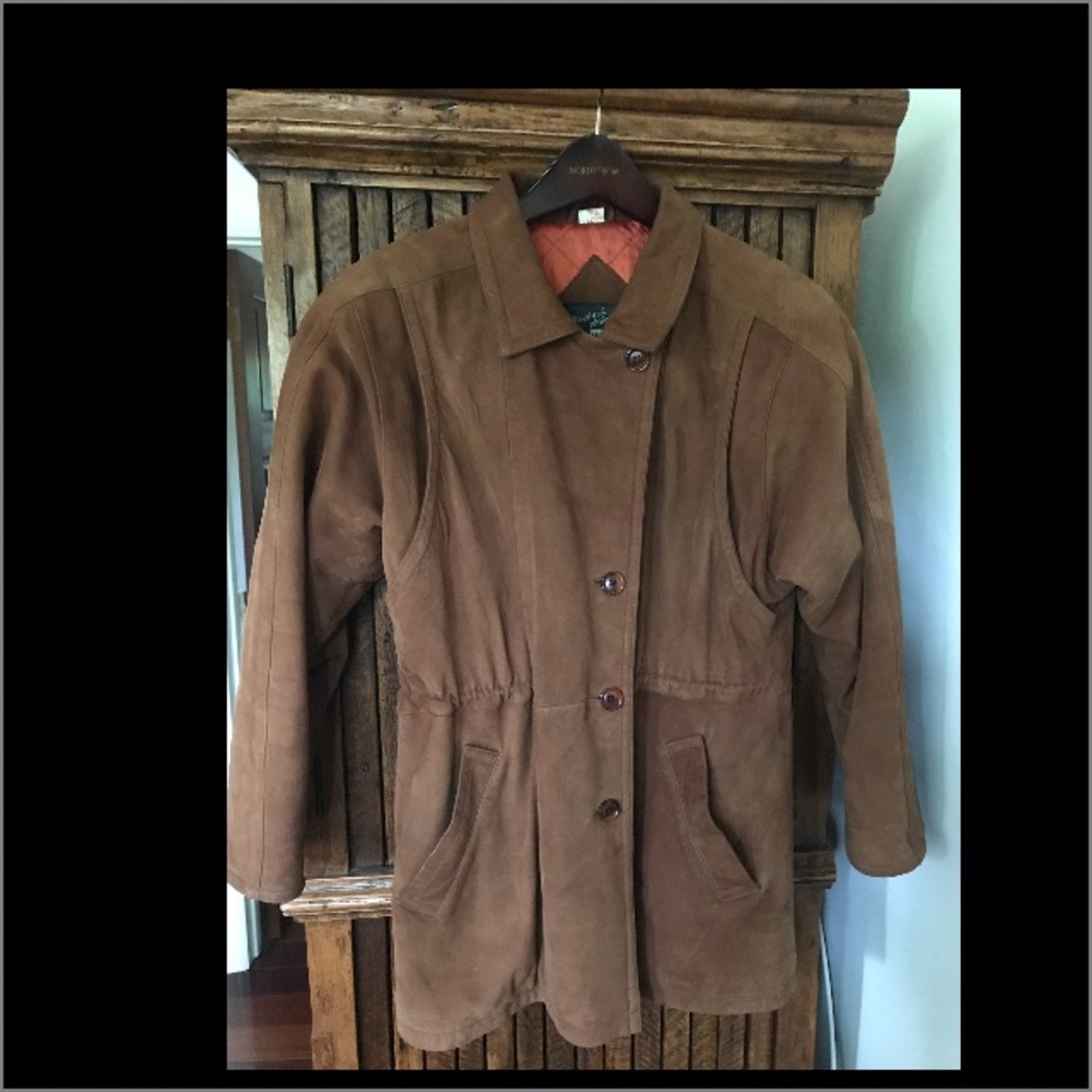 North Beach Leather brown suede quilted jacket