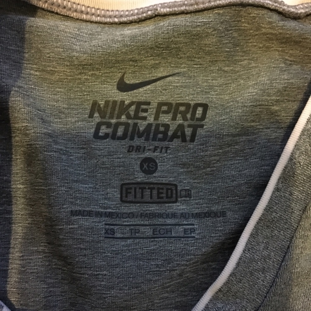 Nike pro combat grey shirt size XS - Picture 2 of 2