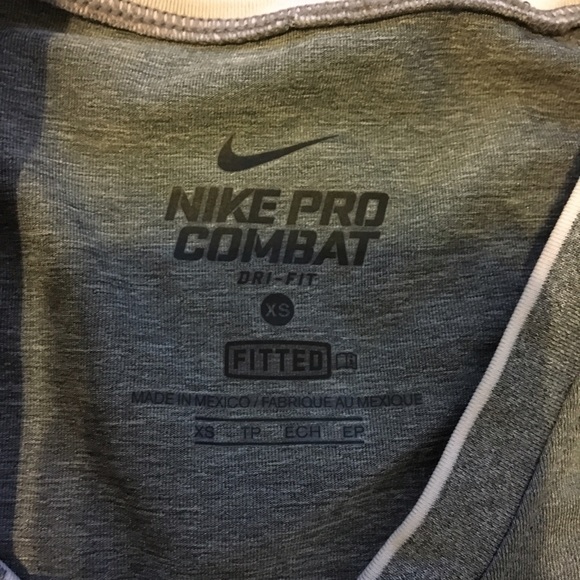 Nike pro combat grey shirt size XS - Picture 2 of 2