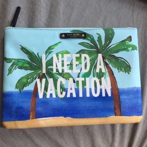 Kate Spade "I Need A Vacation" zip clutch