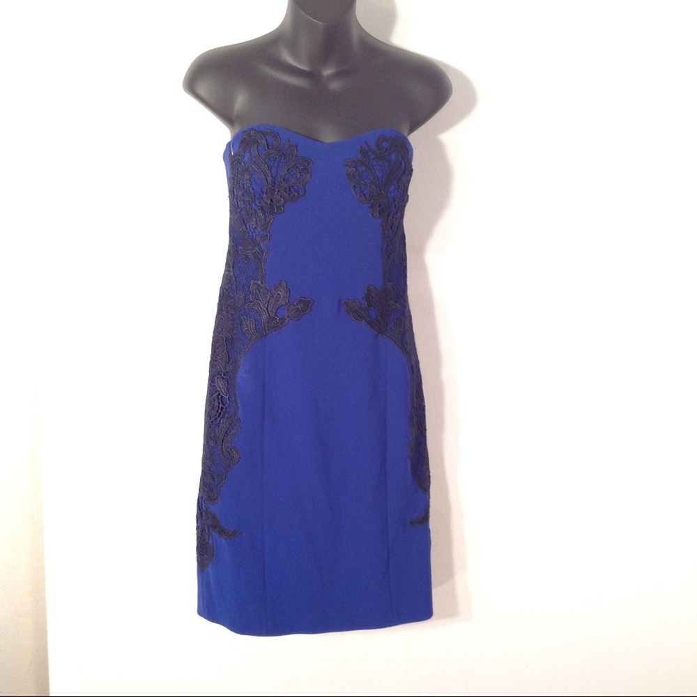 Diane von Furstenberg spandex dress w lace.