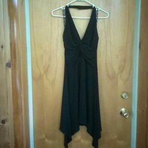 V neck halter stretch dress