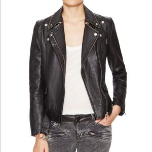 Maje black leather jacket