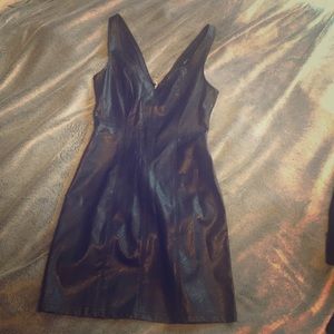 Mink pink leather dress