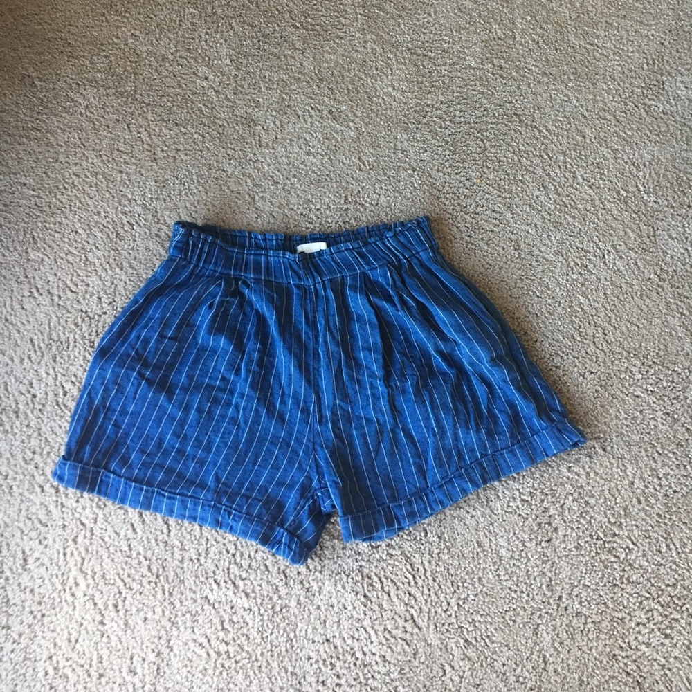 Denim Cotton Striped Shorts