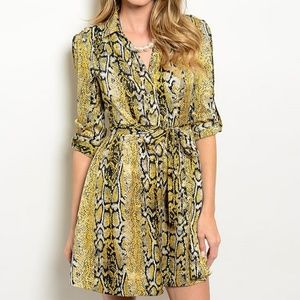 New Yellow and Black Dress Medium