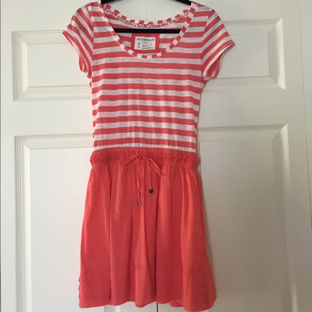 Salmon striped dress