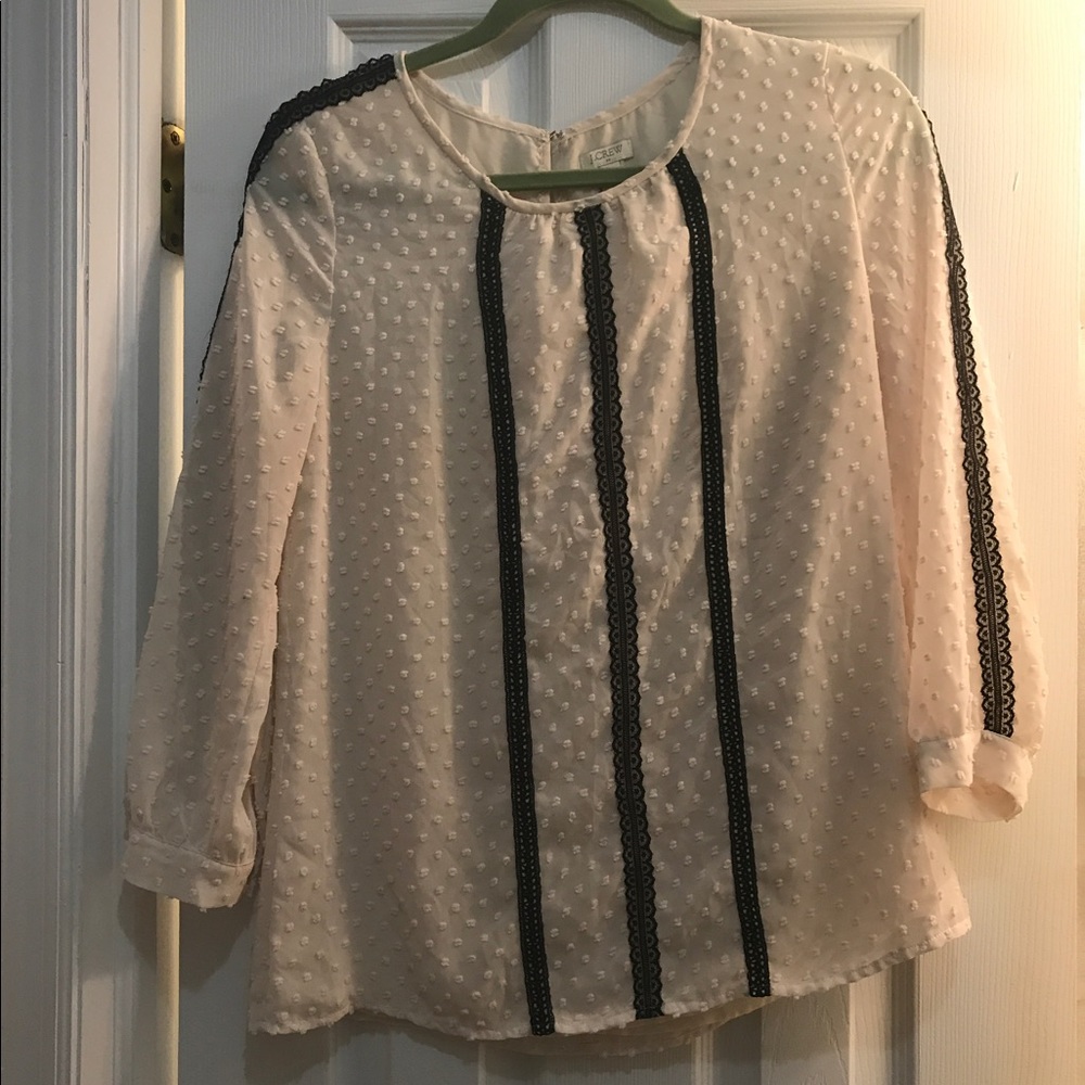 Women's J. Crew Swiss dot top, size 4