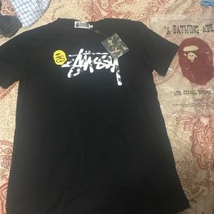 bape x stussy collab shirt