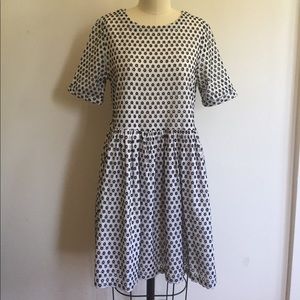 ASOS white & black eyelet babydoll dress / size 6