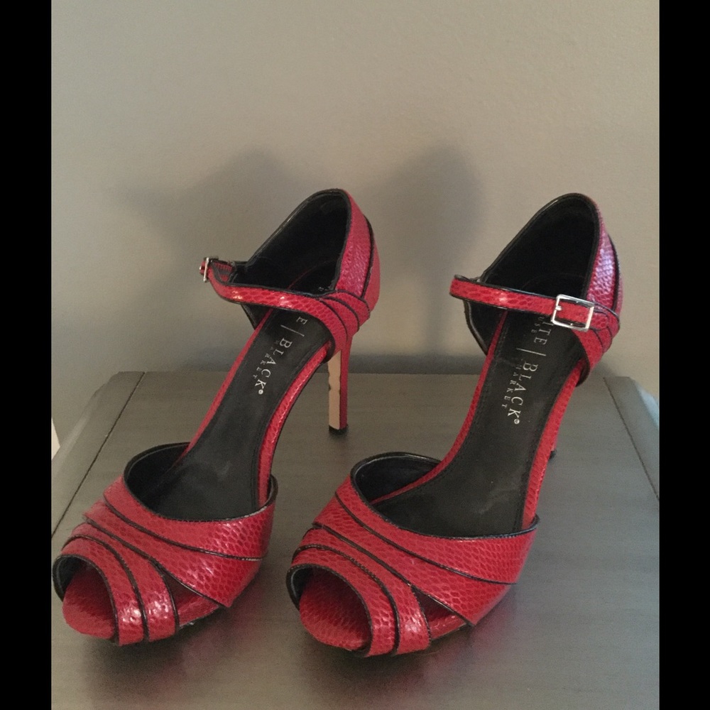 Red and black heels