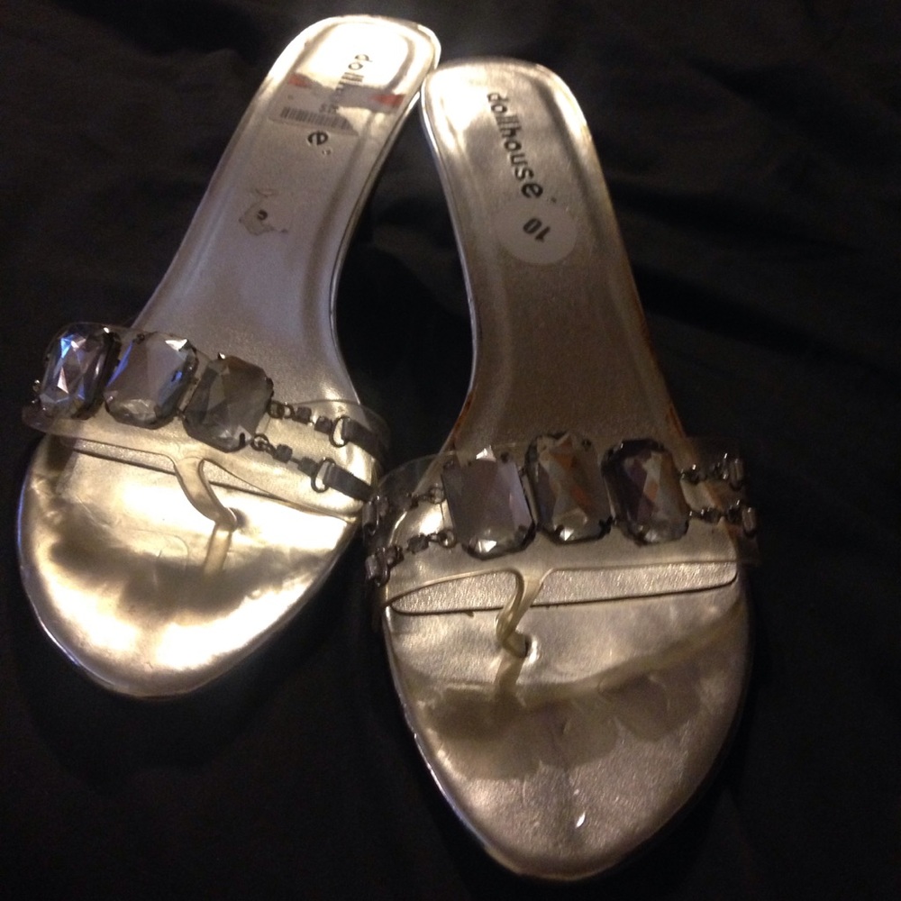 Dollhouse jeweled sling back heel